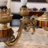 Empire style bronze and copper chandelier, 20th century