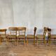 Series Lot of 8 chairs bistro Luterma in light wood Year 1950