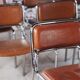 8 vintage tubular chrome and skai chairs, 1970