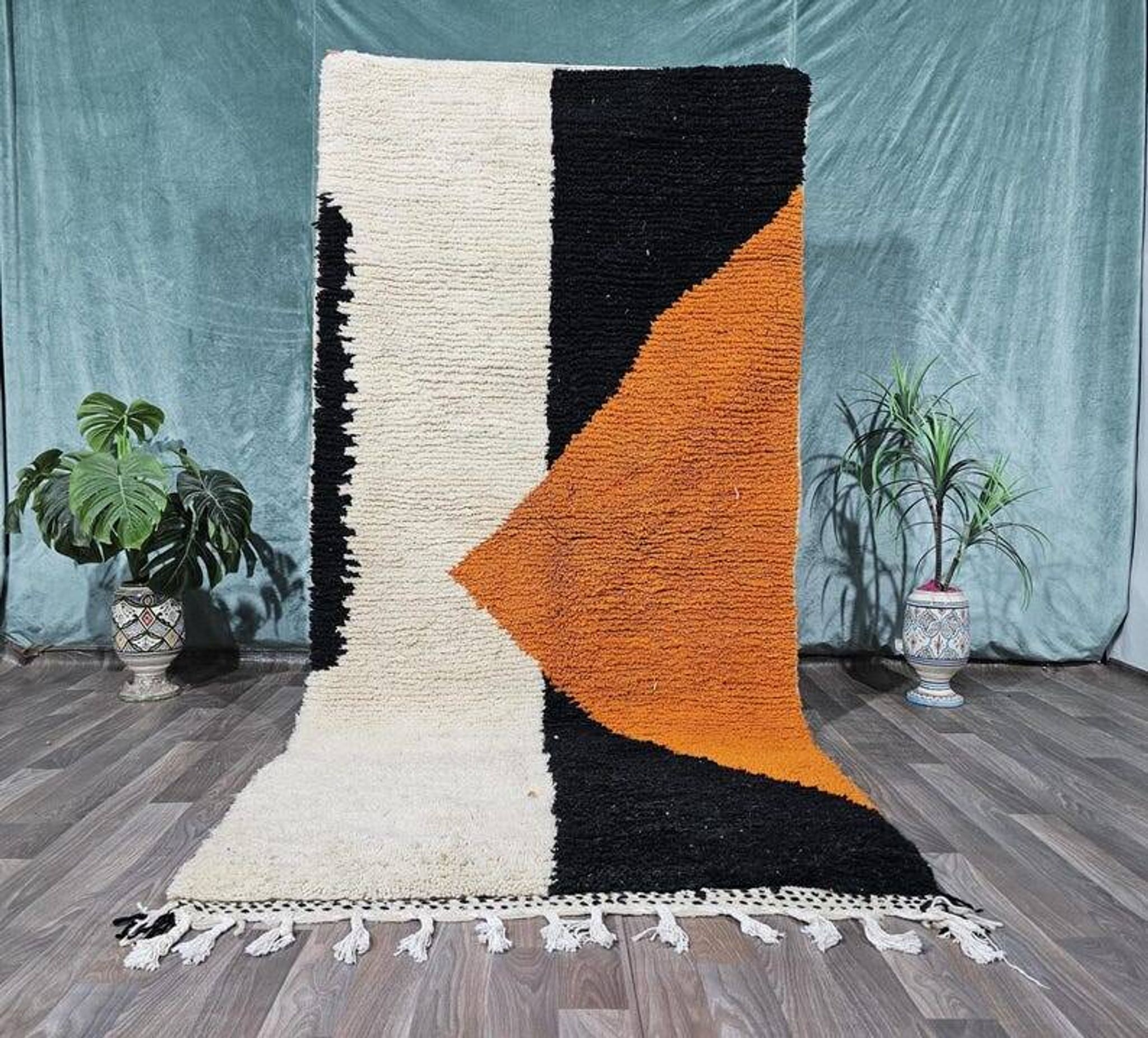 Moroccan handcrafted rug 100cm x 300cm