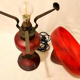 Champignon art-nouveau lamp signed schneider charles - foot and lampshade in glass paste