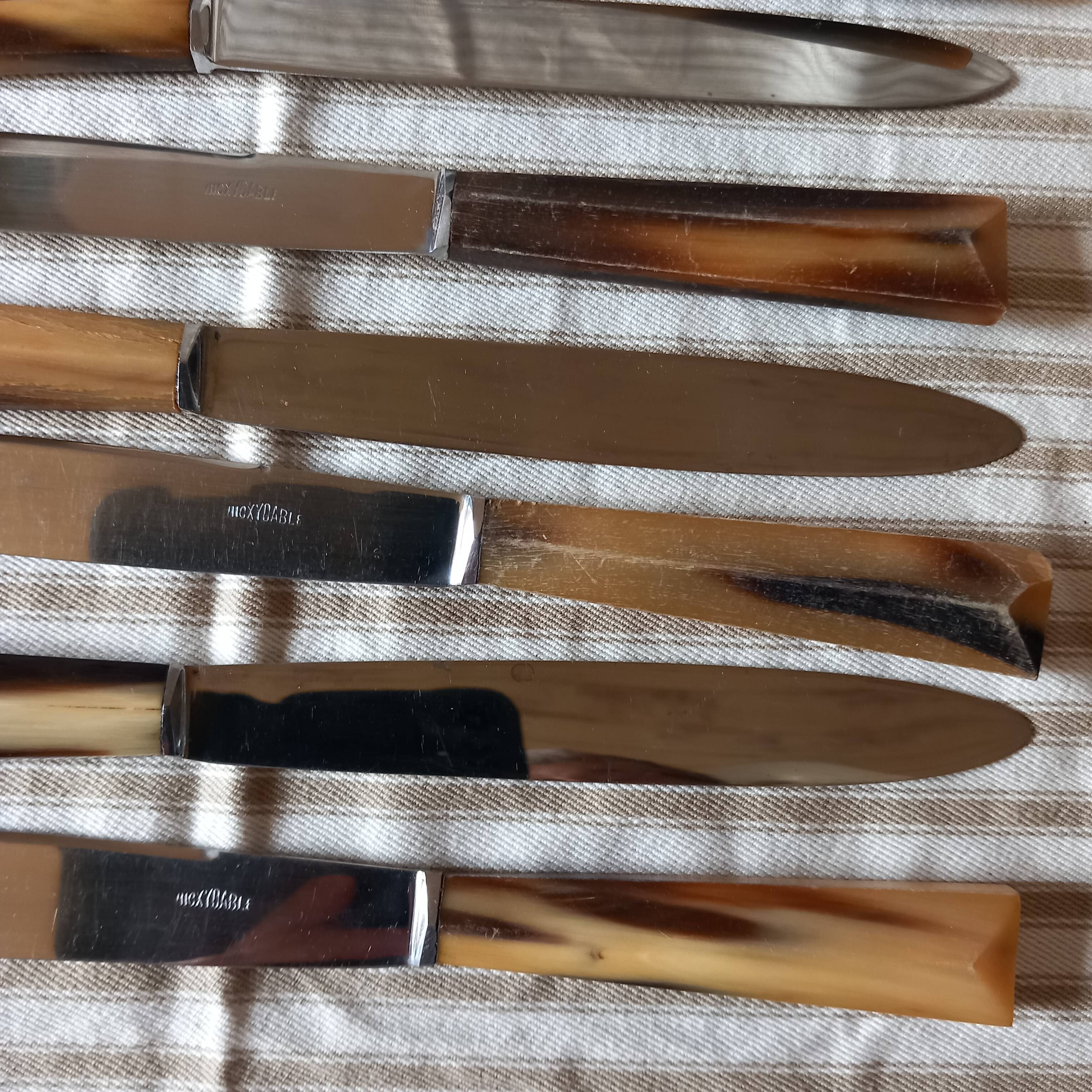 box of 12 vintage table knives