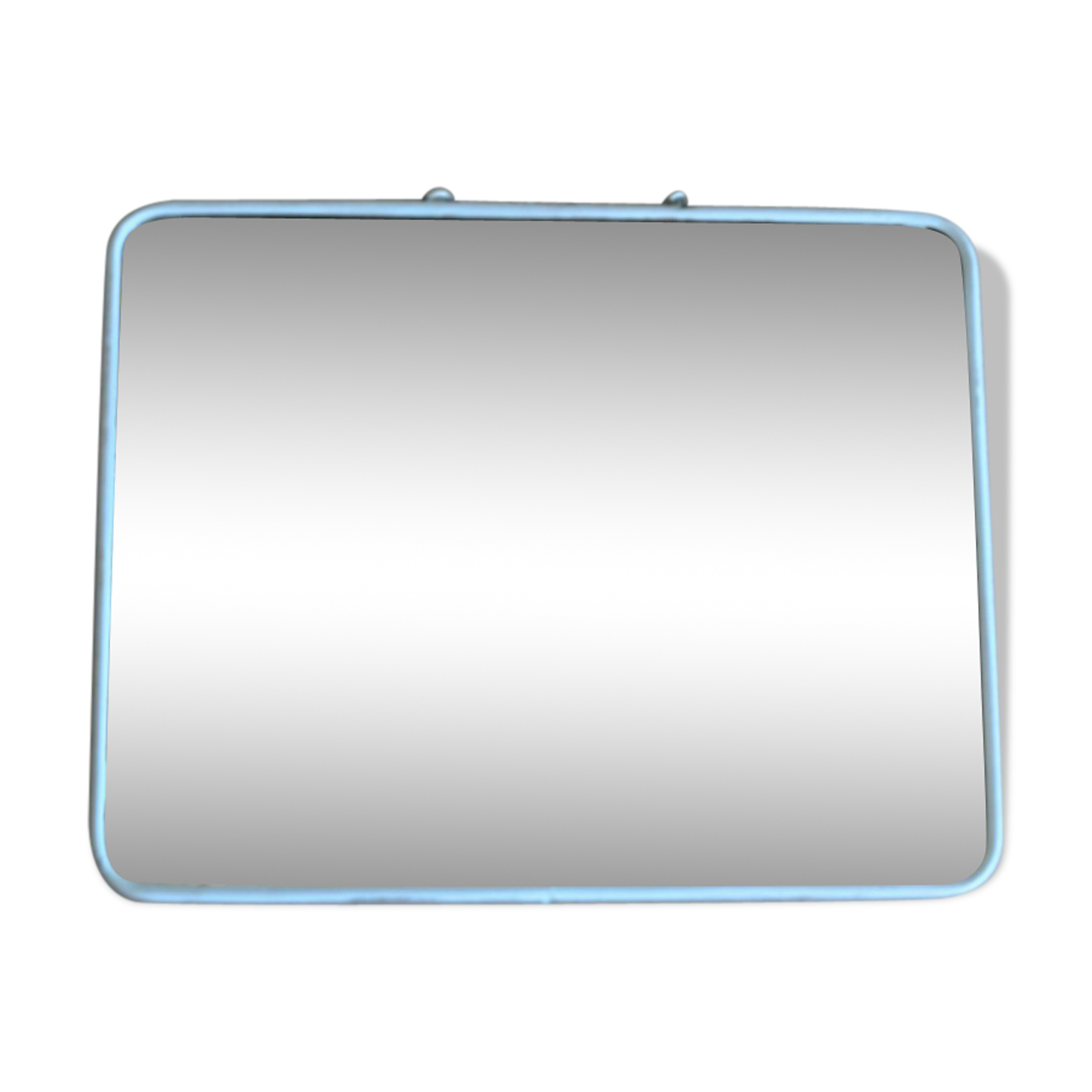 Miroir de barbier contour bleu 30 x 24cm
