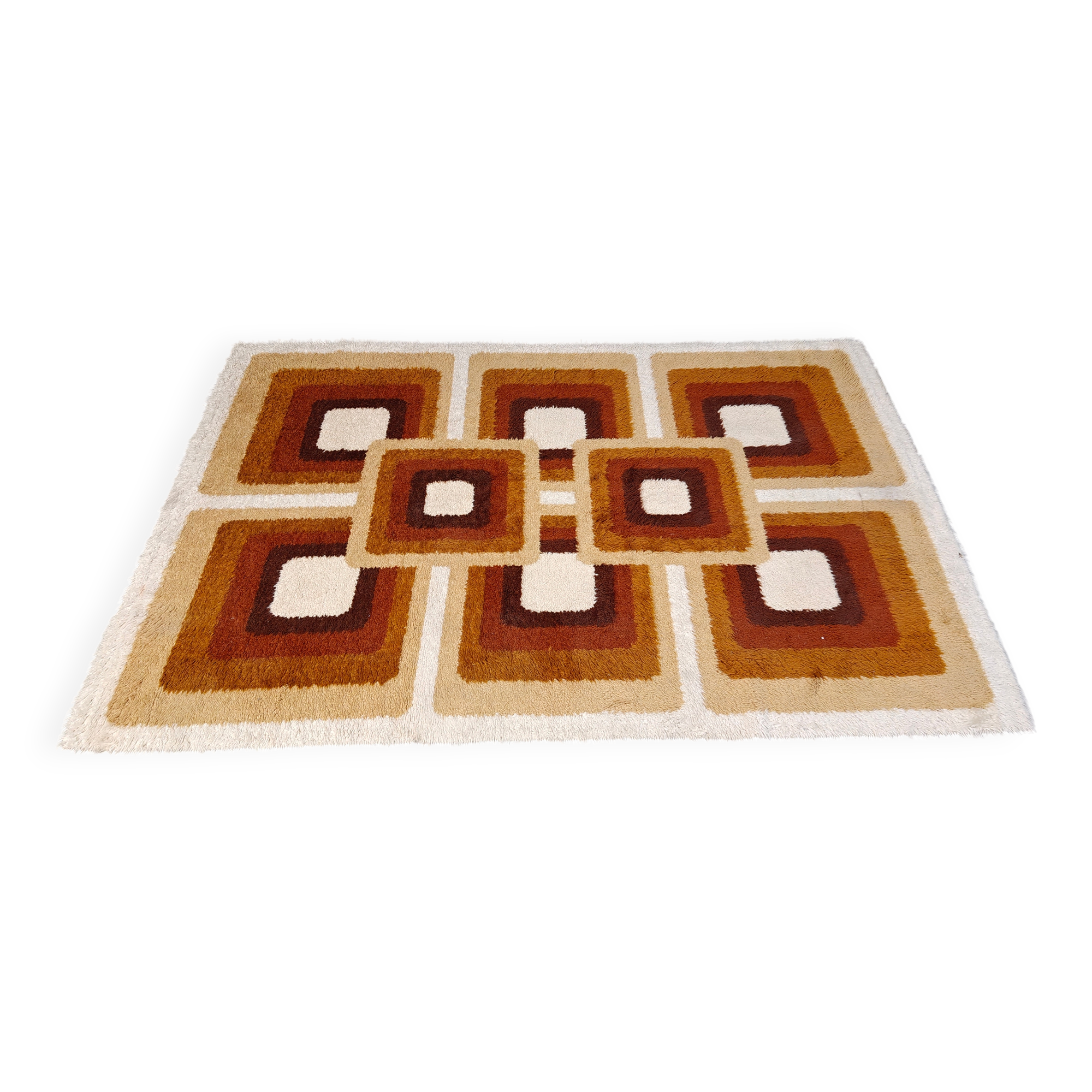 Vintage modernist rug, made in Belgium, 1970s
