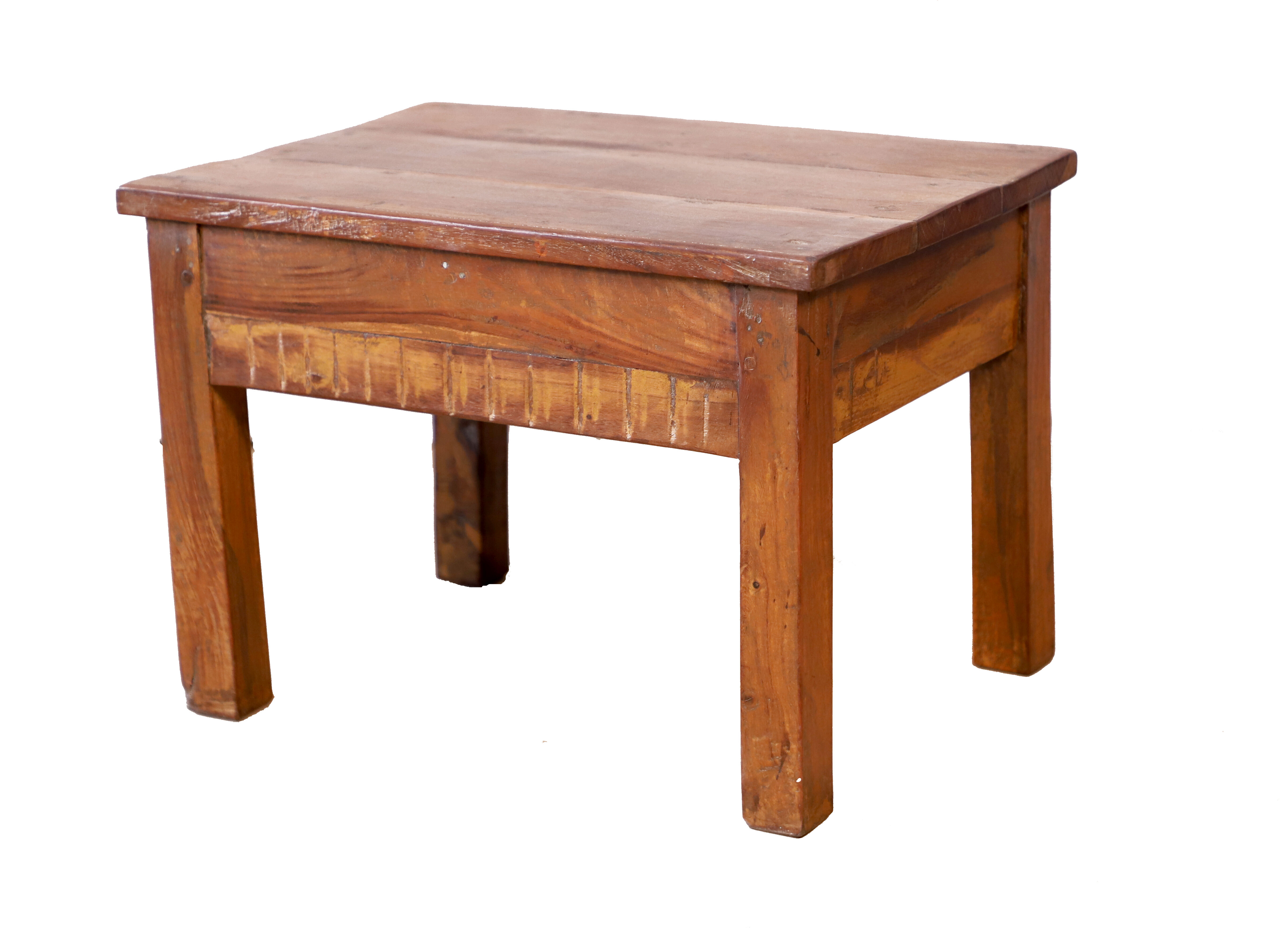 Bedside table side table in natural burmese teak