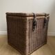 Set of two large trunks, vintage wicker storage chests