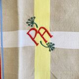 6 Grandes serviettes anciennes damassées monogrammées PA - Métis -56x57 cm