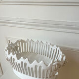 Handmade openwork ceramic fruit bowl