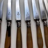 18 Wiskemann table knives in horn