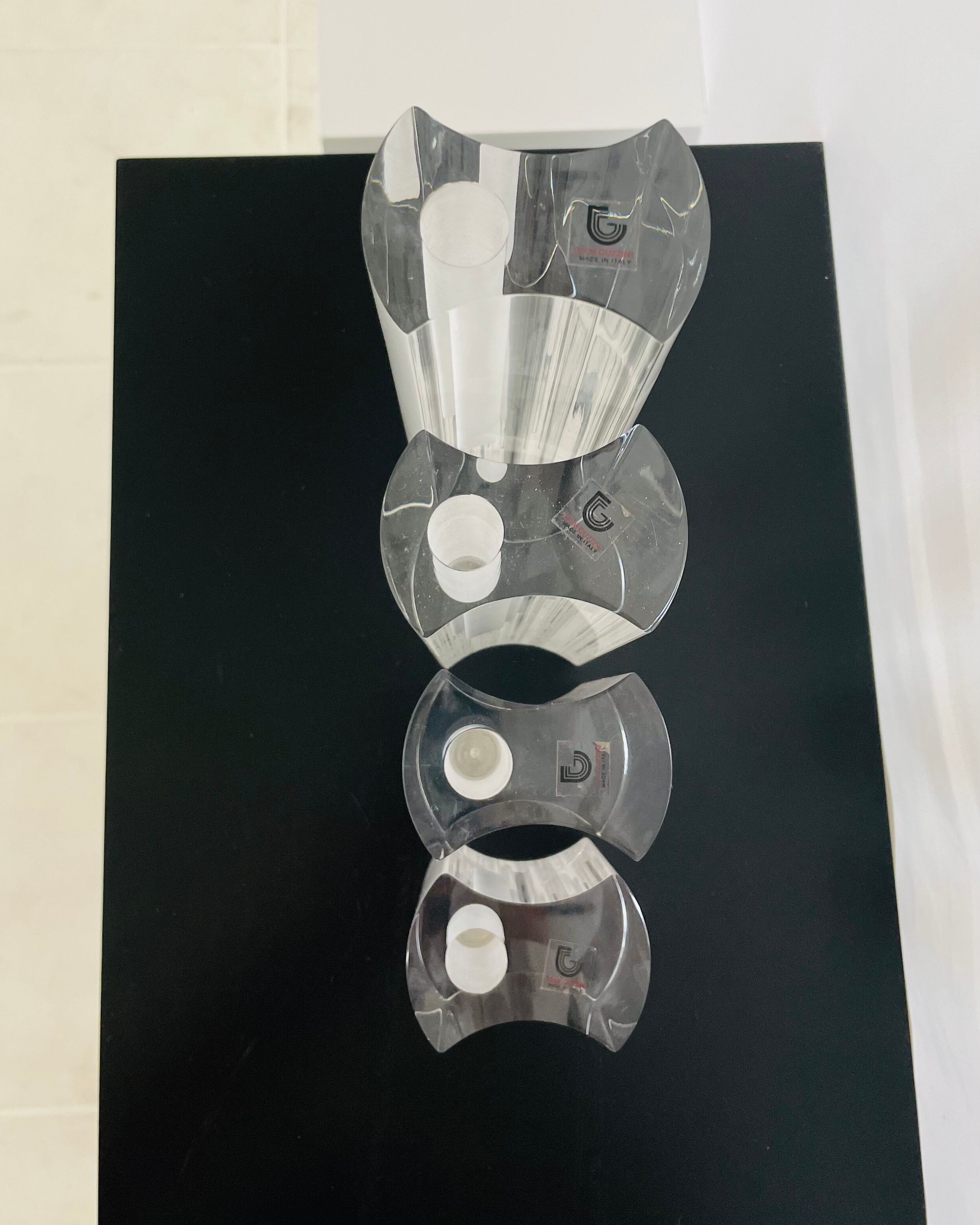 Complete set of 4 Luigi Massoni soliflore vases