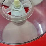 Massive Belgium red plexiglass UFO Space Age pendant light, 1970