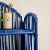 Vintage shelf in Klein blue rattan