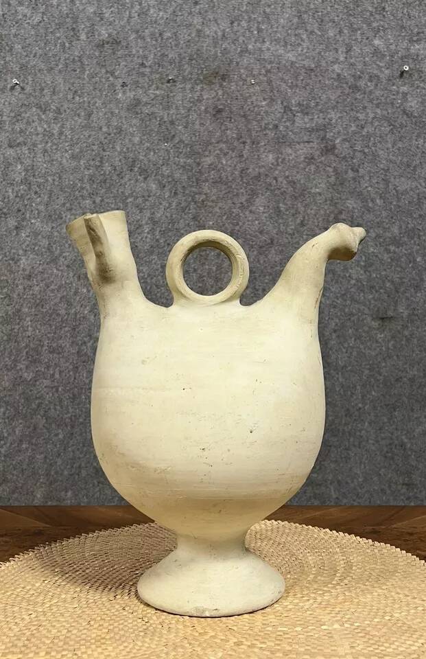 Antique Spanish water jug in terracotta or white pottery circa 1900