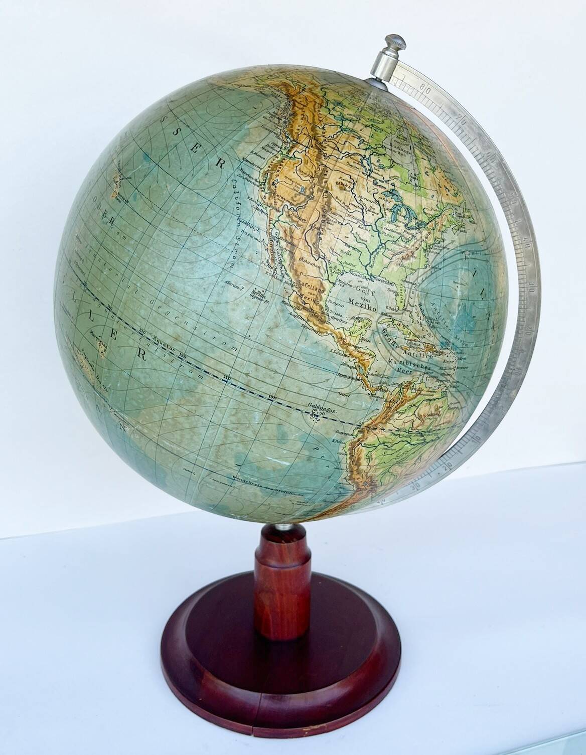 Large Earth globe 40s - Art Deco - Columbus Berlin  50 cm H