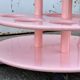 Mini bar dessert from the 80s, Memphis style, light pink lacquered wood.