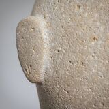 Modernist sculpted male bust in sandstone