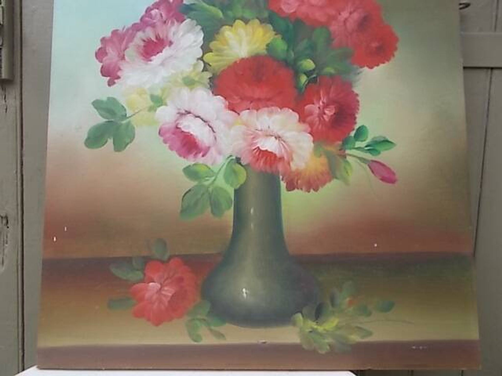 Grand tableau bouquet de fleurs  91,5 x 60,5