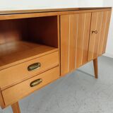 Scandinavian vintage wood and glass enfilade , 50s/60s