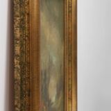 Signed Oil painting of a Landscape in Giltwood Frame, Belgium 1940s