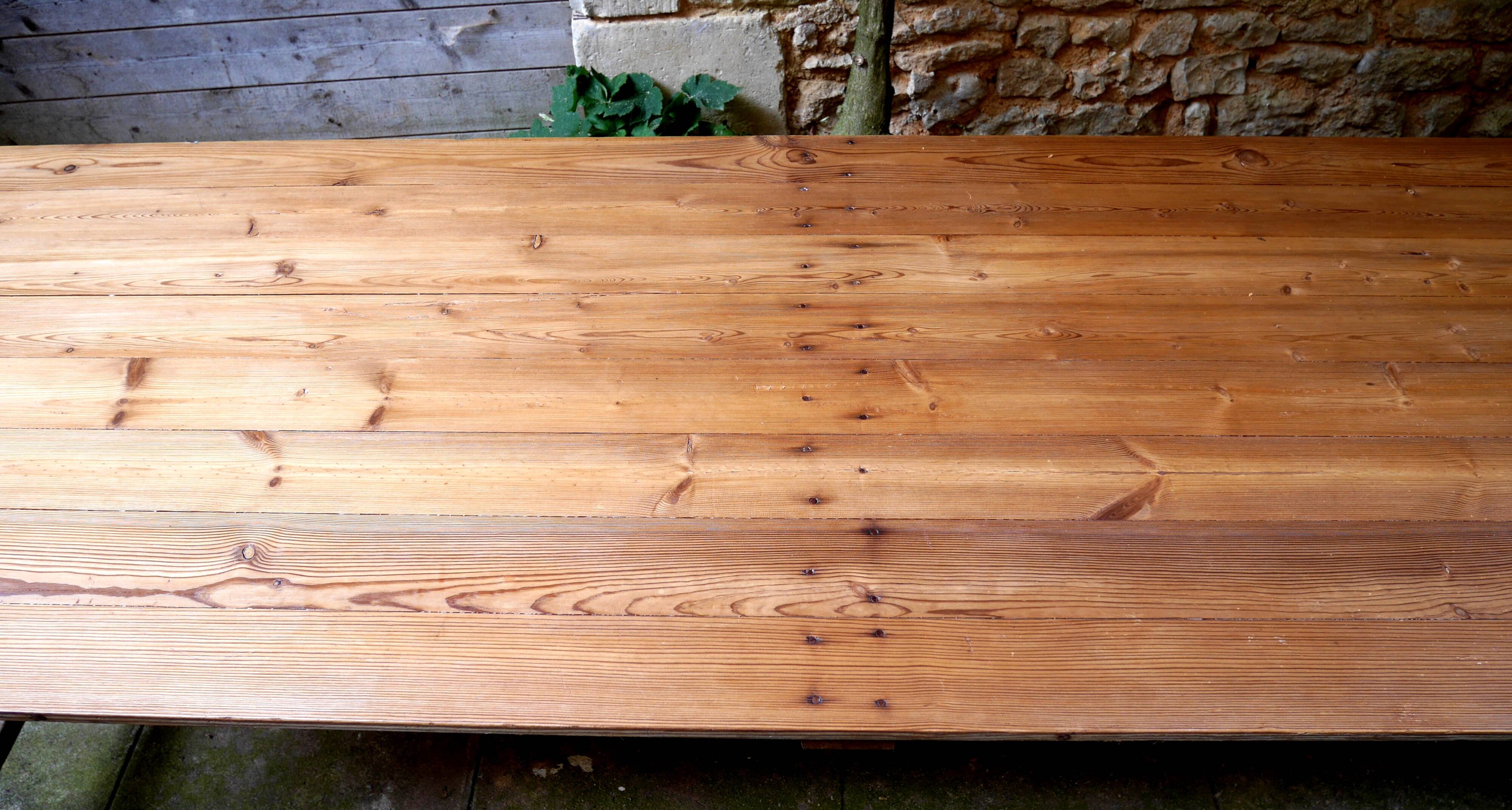 grande table de guinguette en bois sapin