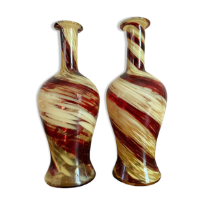 Paire de vases en verre,