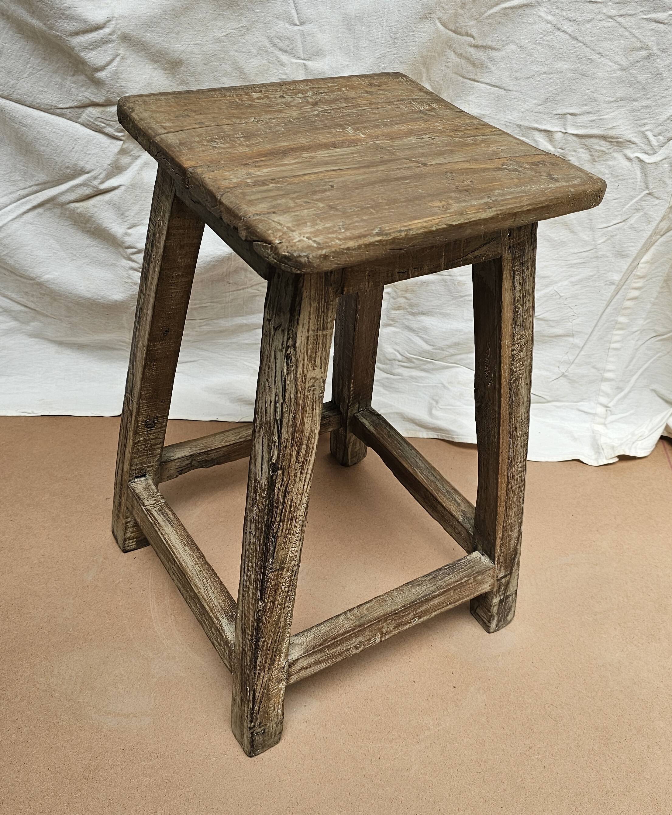 Burmese teak workshop stool