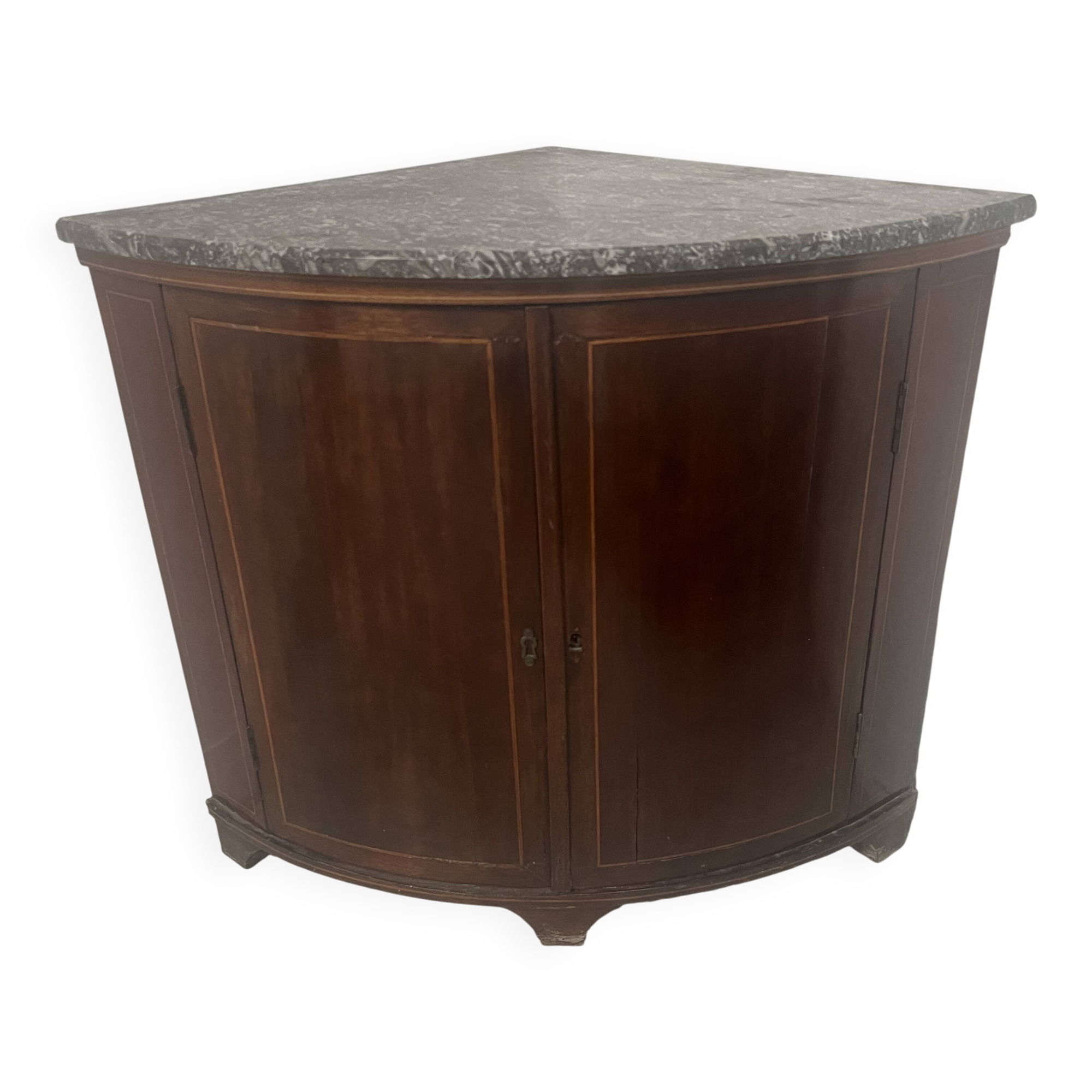 Half-moon corner cabinet in Louis XVI style, 19th century