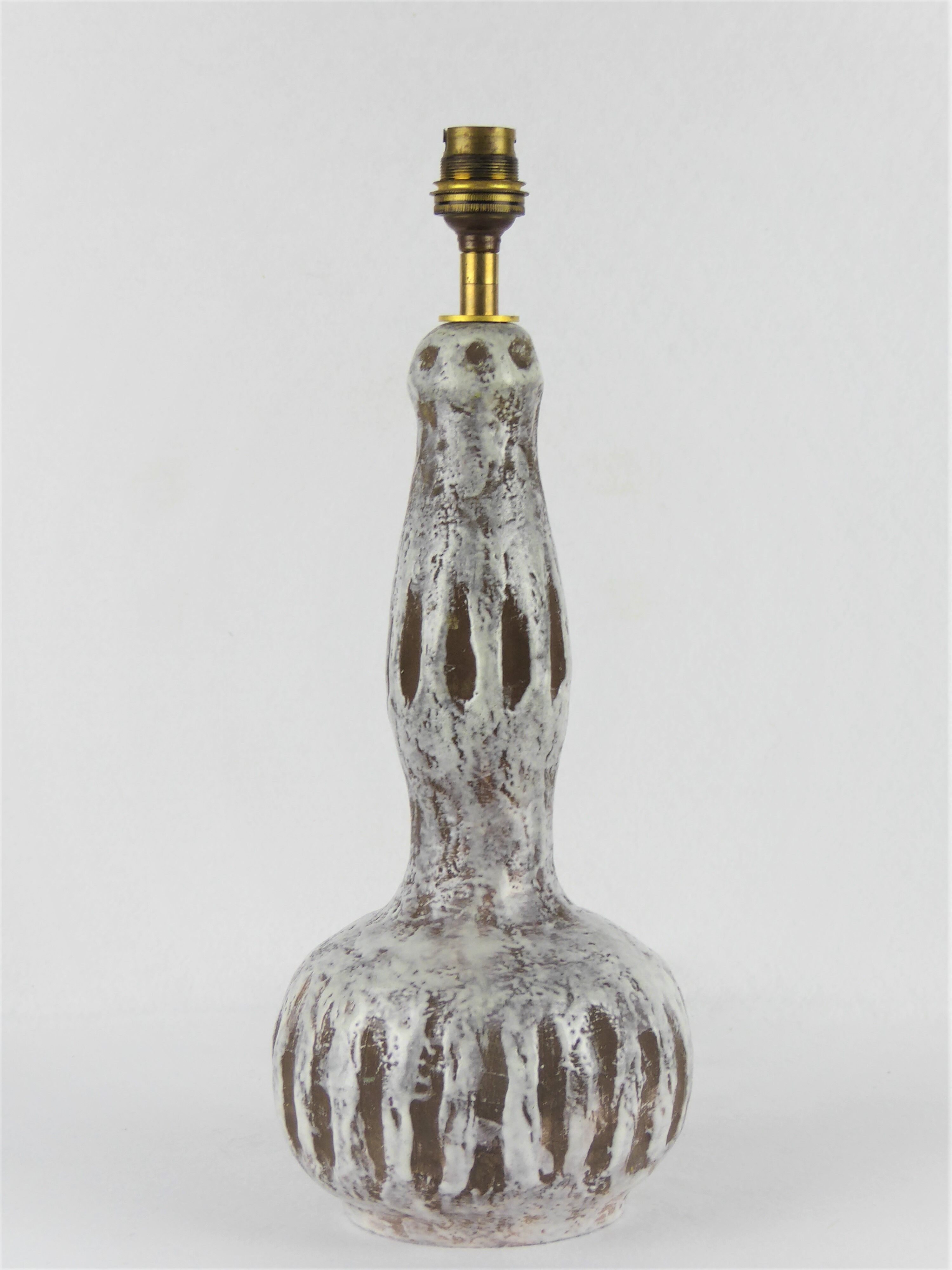 Lampe coloquinte céramique 1950