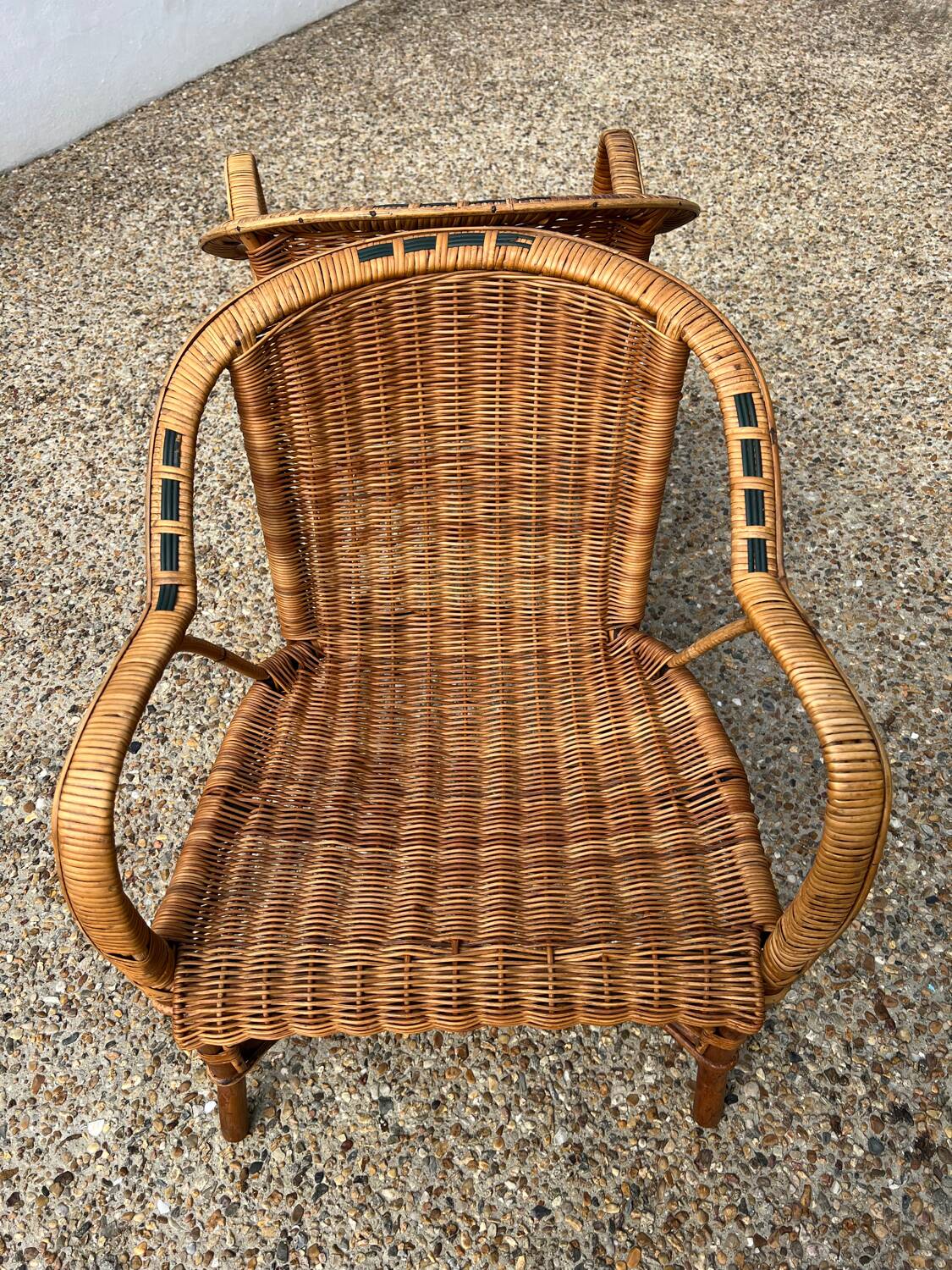 Paire de fauteuils rotin vintage 1960