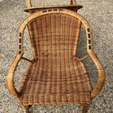 Pair of vintage rattan armchairs 1960