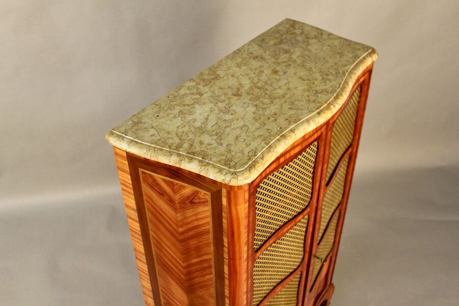 Showcase library mesh marquetée louis xv