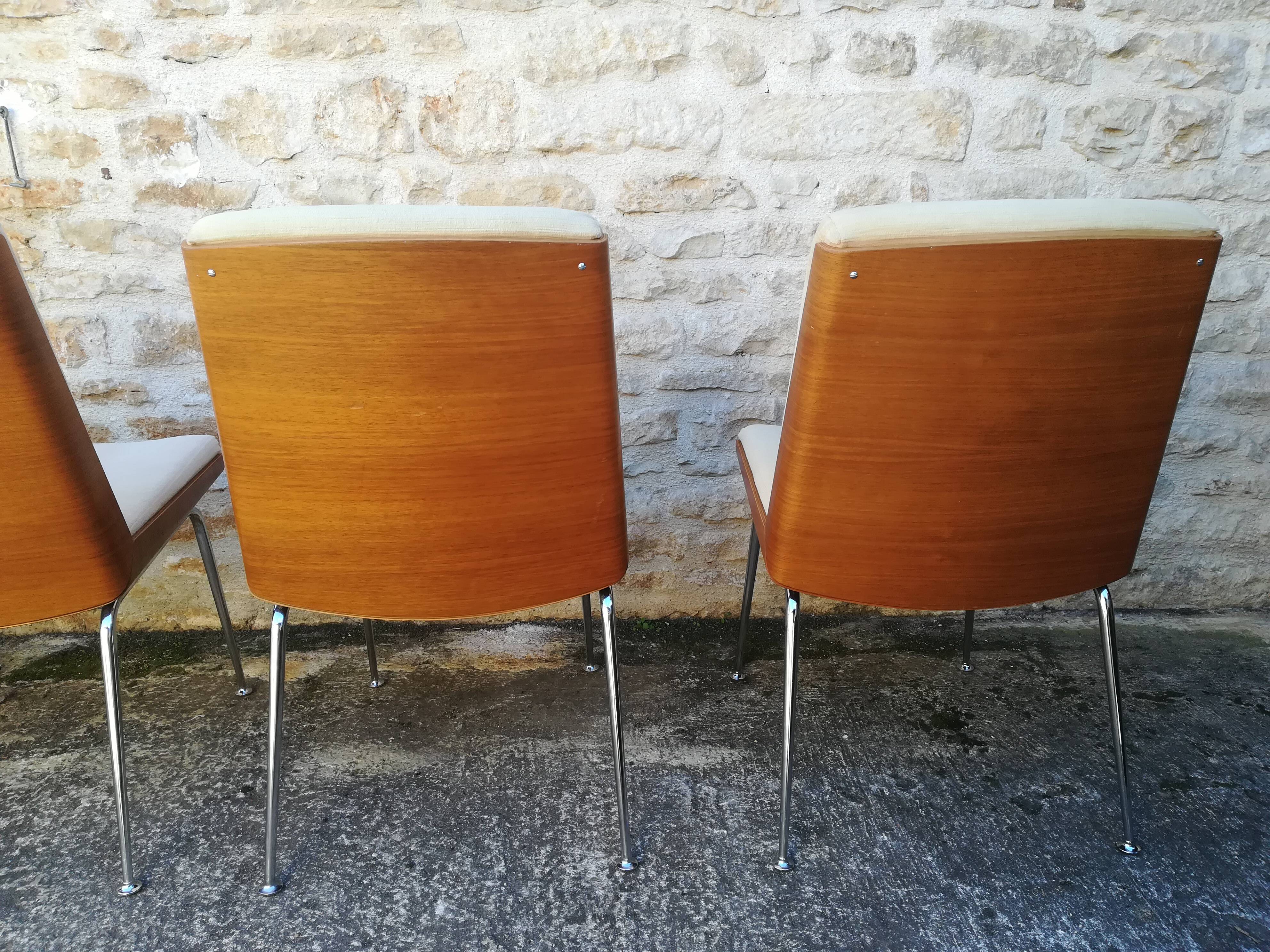 Wooden and fabric shell chairs