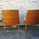Wooden and fabric shell chairs
