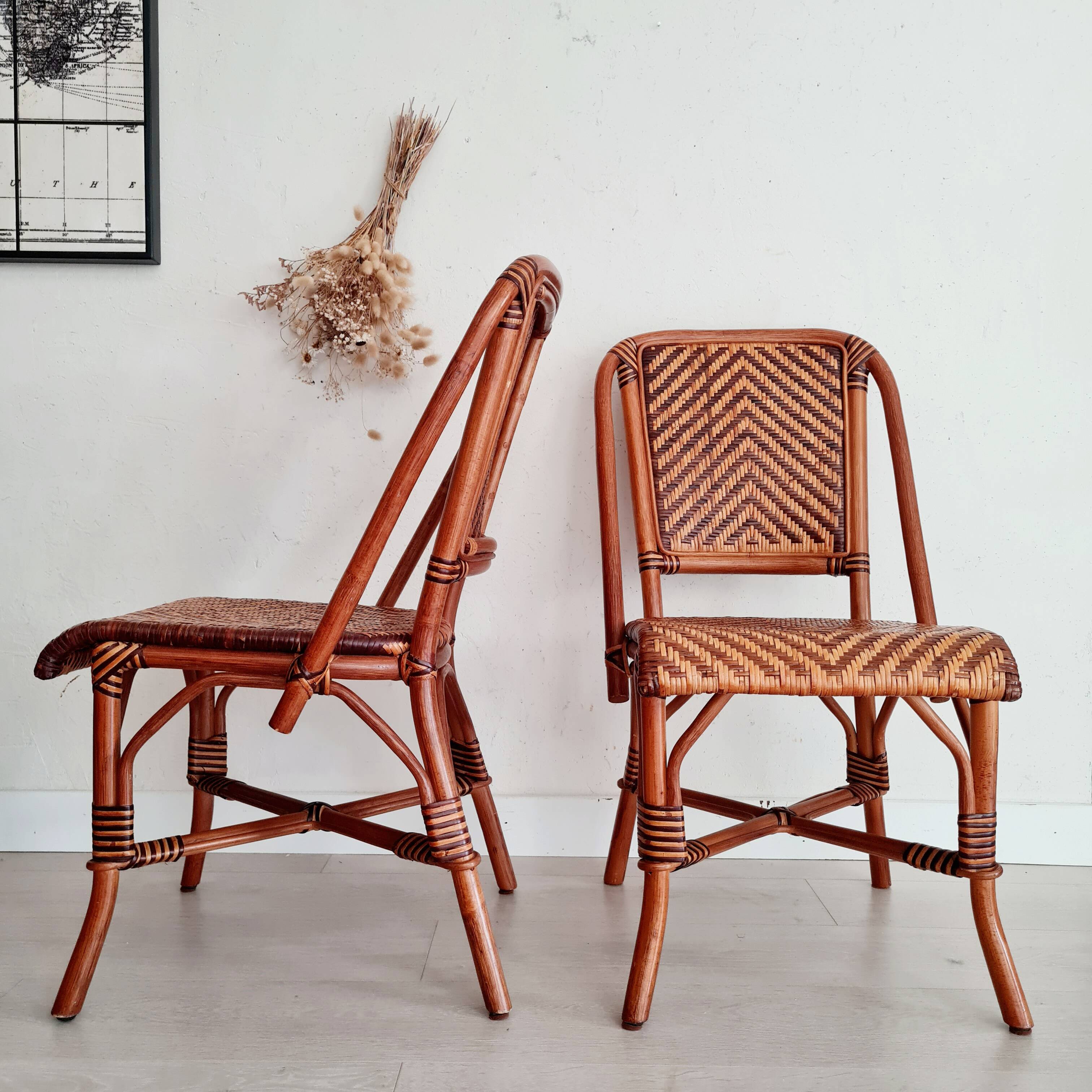 Rattan bistro chairs