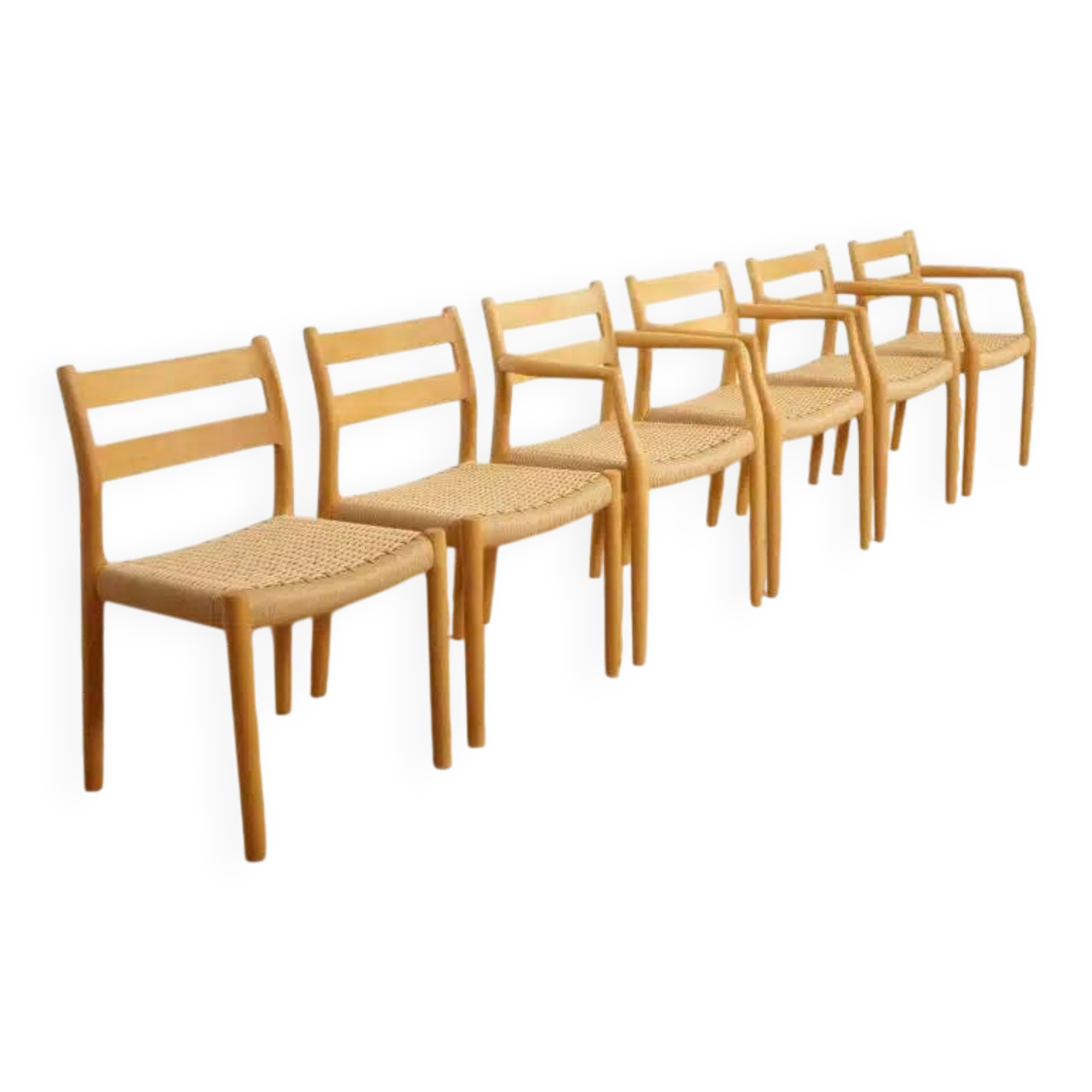 6 x dining chairs | Niels Otto Møller | Model 84 & 67 | Oak | Restored