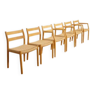 6 x dining chairs | Niels Otto Møller | Model 84 & 67 | Oak | Restored