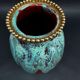 Vase CAB (Ceramics of Art from Bordeaux), turquoise green and red glaze.