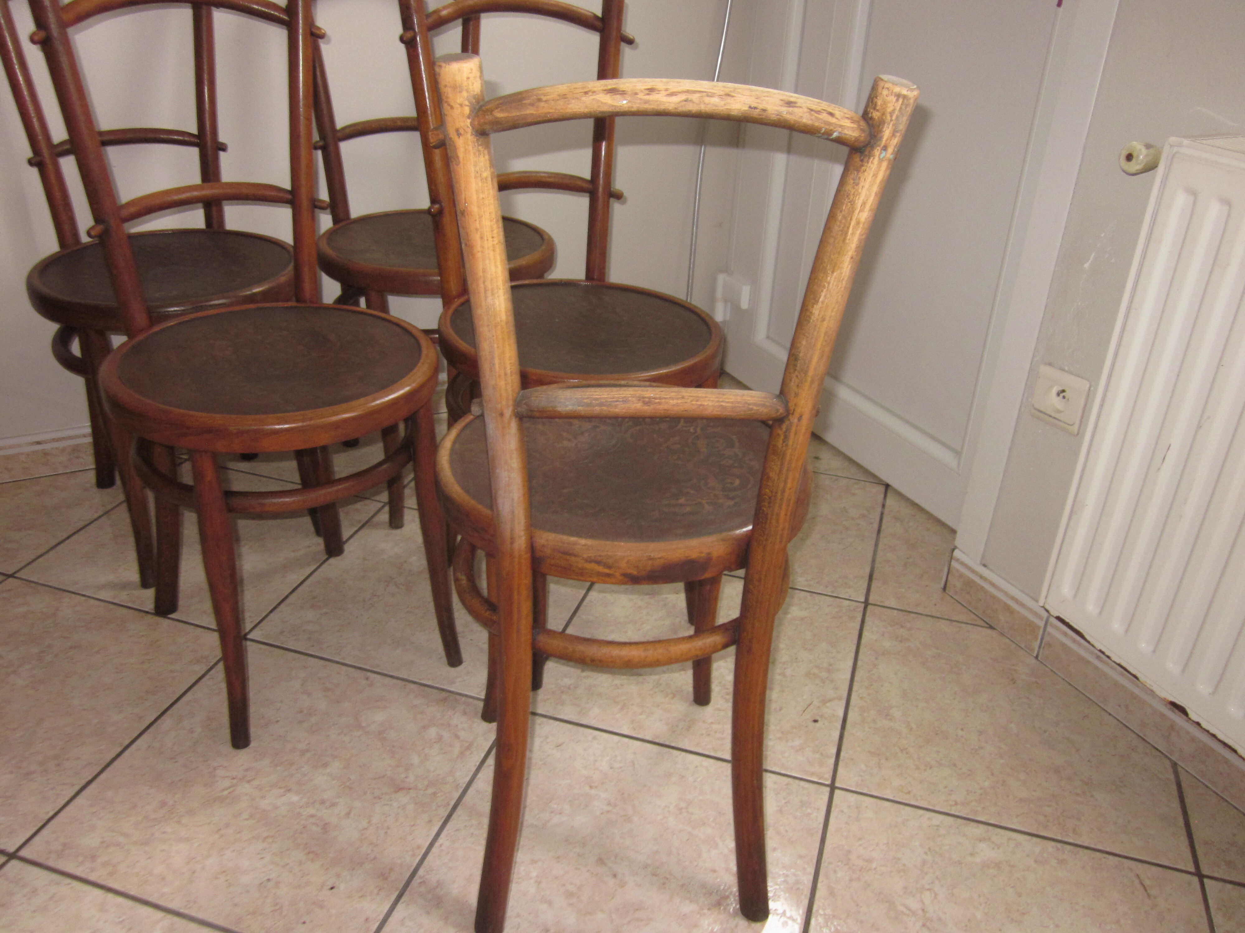 Set of 5 bistro chairs from the 30s