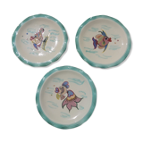 3 plates Cérenne Vallauris Les Pisces
