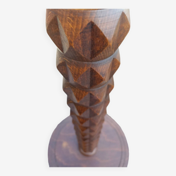 Large solid wood lamp