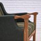 1970s, Danish armchair, green furniture wool, solid oak wood.