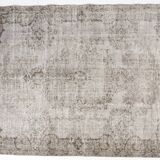 Grey Oushak Antique Wool Carpet
