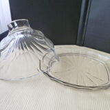 Cheese bell on its molded pressed glass tray