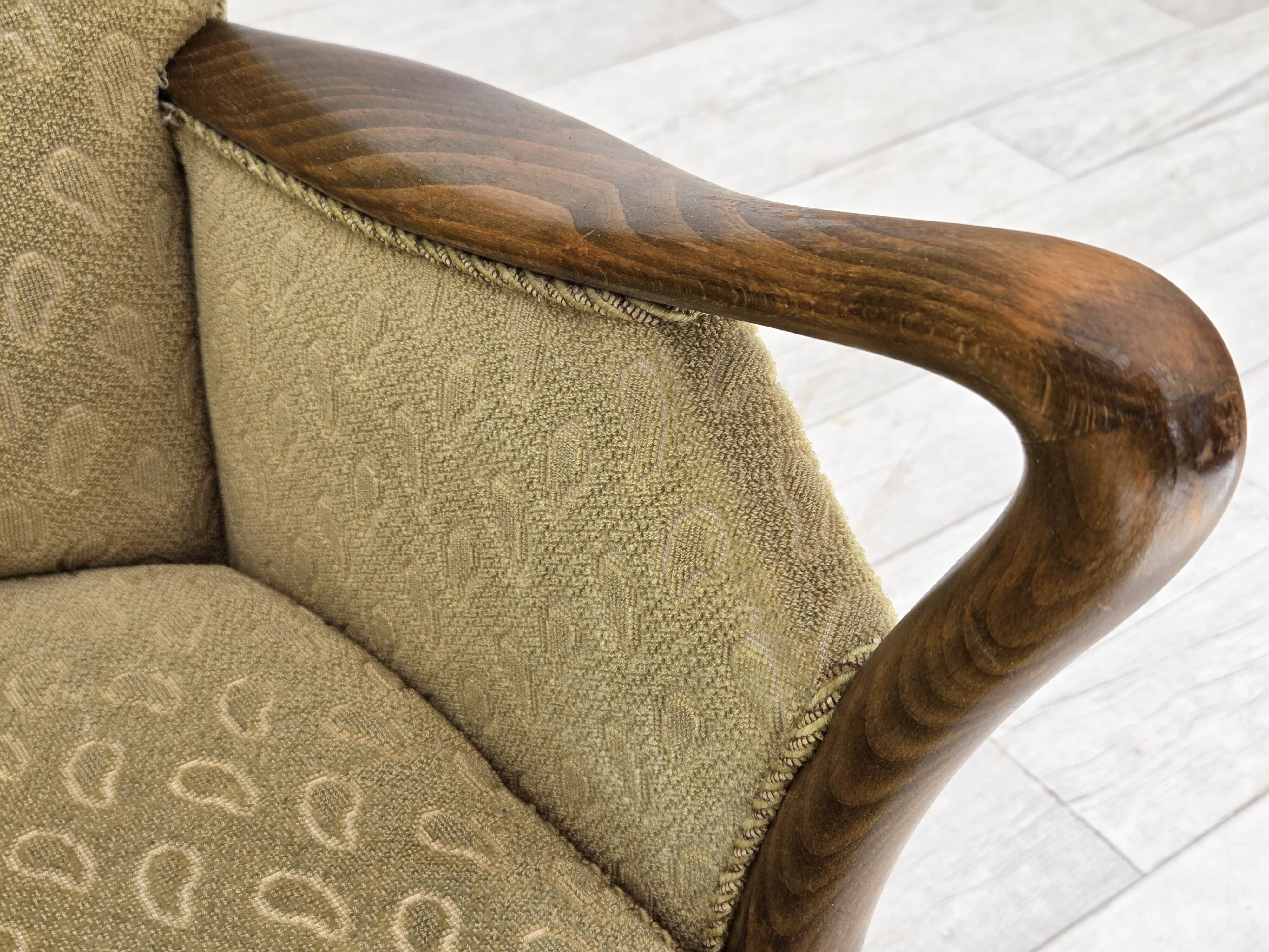 1960s, Danish armchair by Slagelse Møbelværk, model 157, velour.