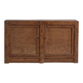 Chinese buffet high in carved pine with geometric panels – Gansu, circa 1930