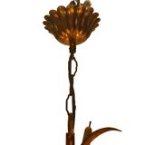 Vintage Gilded Corn And Cattail Chandelier 5 lights,  1960s