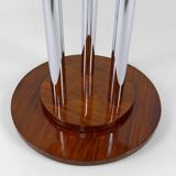 Modernist Art Deco pedestal table in walnut and chrome, France, Circa 1930