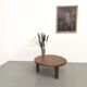 Round coffee table in solid oak, octagonal legs, France, 1950s.