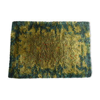 Abstract High Pile Scandinavian Carpet Rug. 1960s