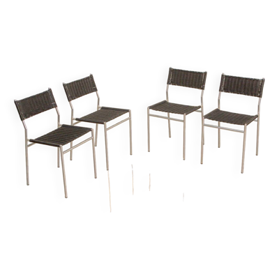 4 chaises ''SE06'' osier noir par Martin Visser pour Spectrum 80's